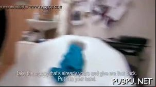 Honey chokes on a pole during a steamy pickup session